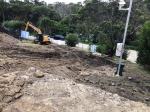 Site excavation with soil removal 
